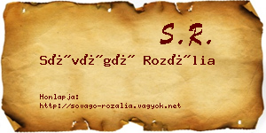 Sóvágó Rozália névjegykártya
